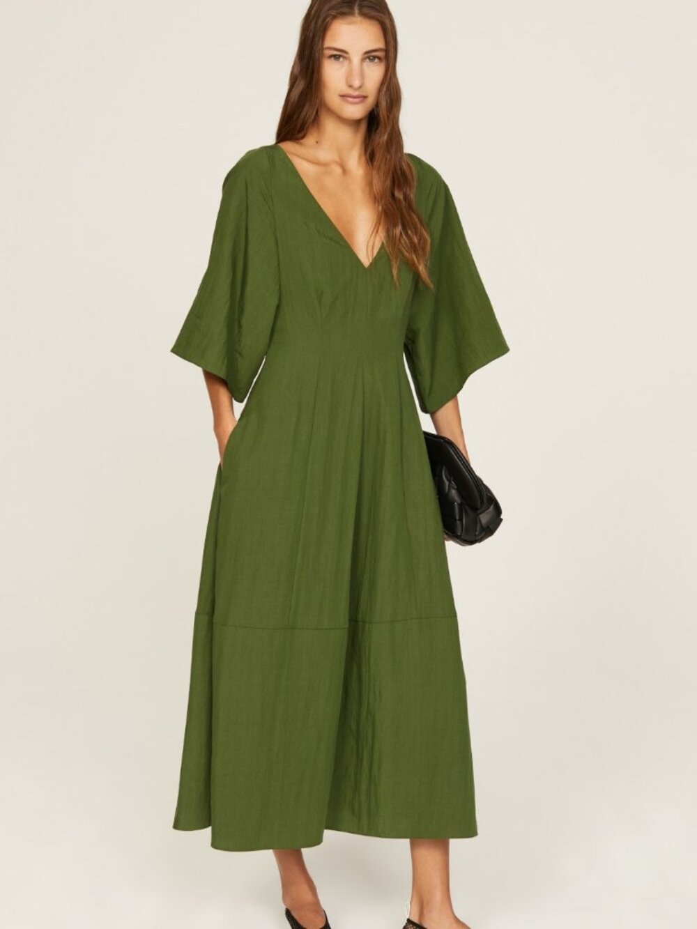 NWT Vince Flutter Sleeve Dress Herb Green sz S $425
